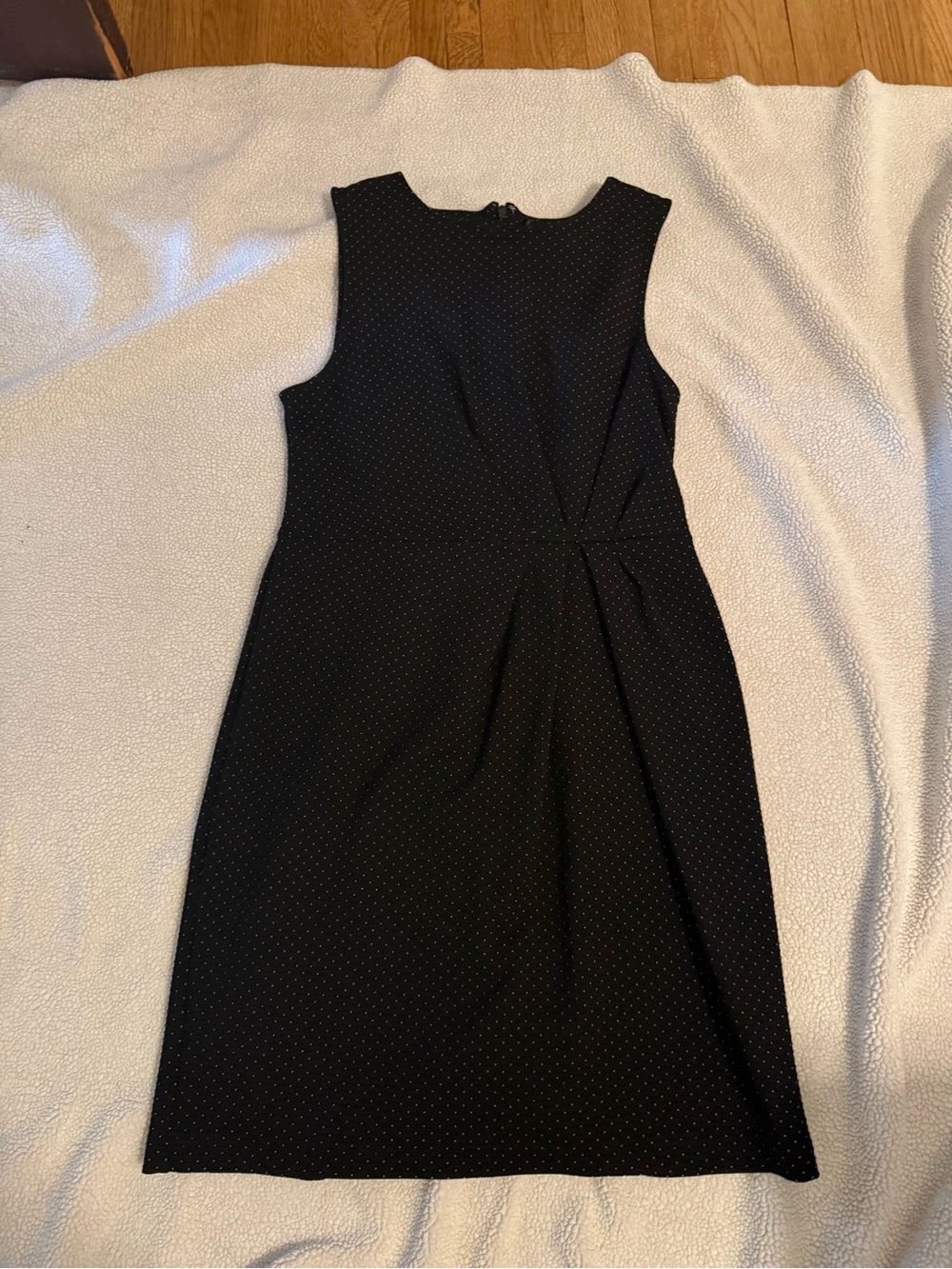 Banana Republic Black Sleeveless Dress with Micro Dot Texture